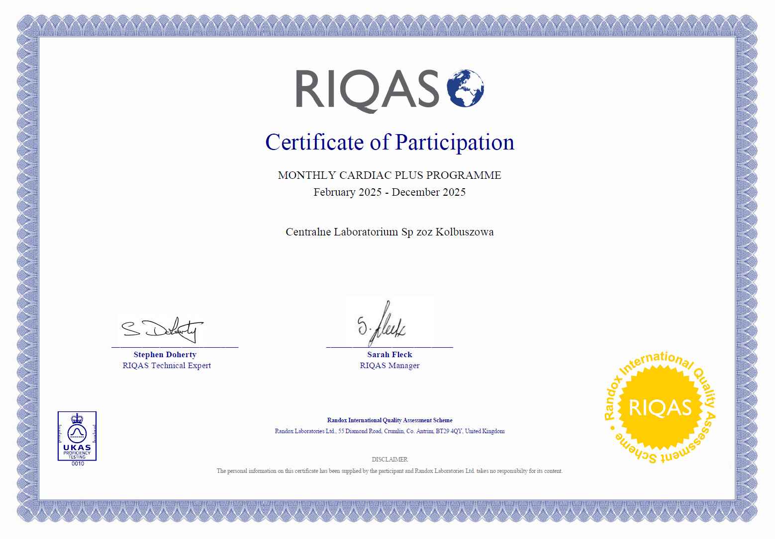 RIQAS MLC-005